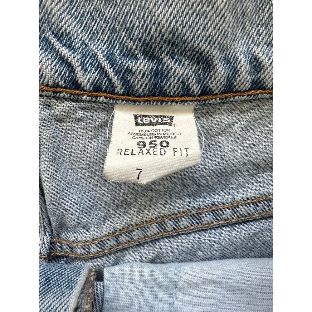 Vintage Levis 950 Relaxed Fit High Waist Denim Jorts Womens 28 Blue 90s Bermuda - Picture 3 of 10